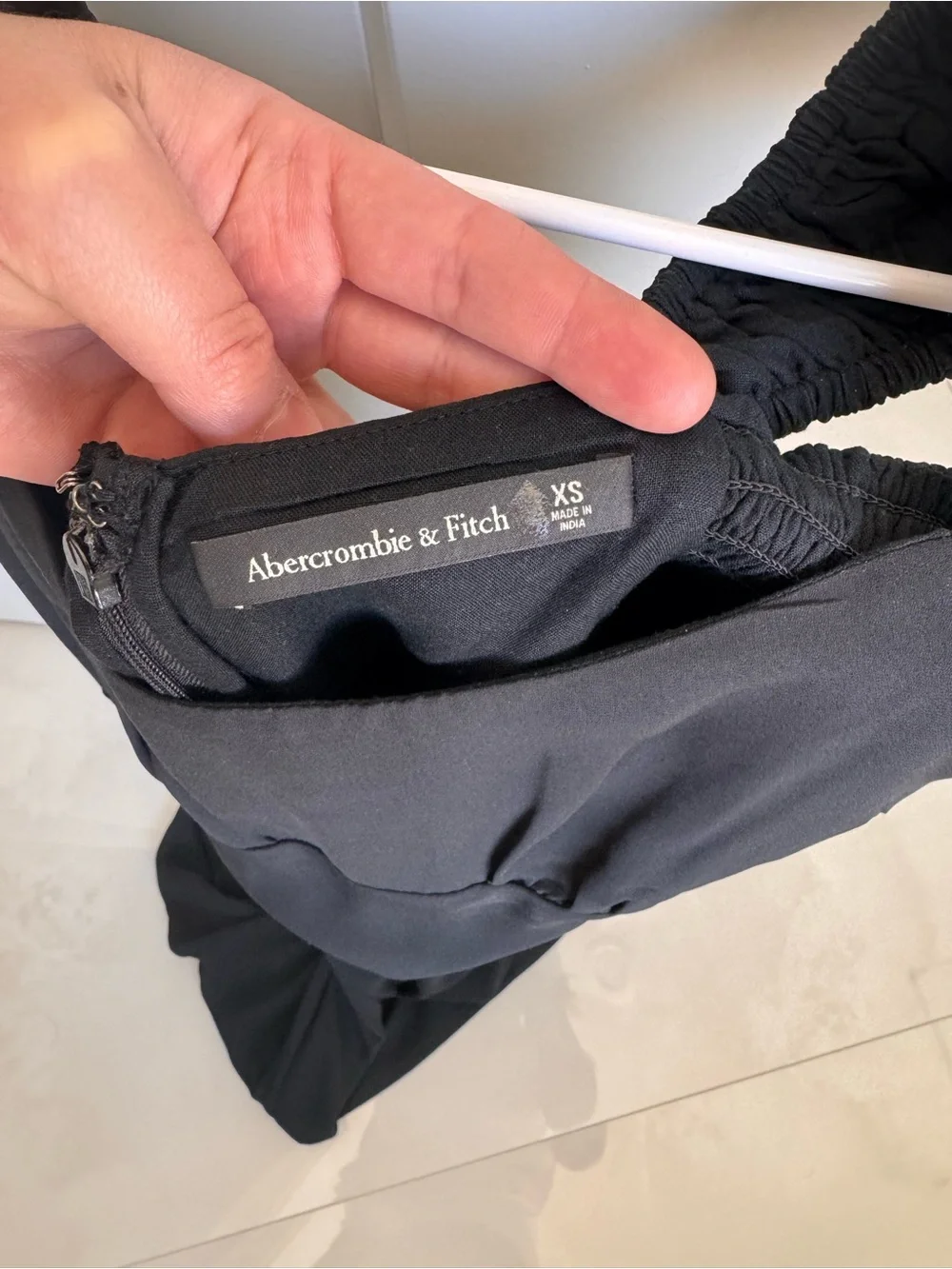 Abercrombie & Fitch Black Maxi Dress with Padded Strap Detail